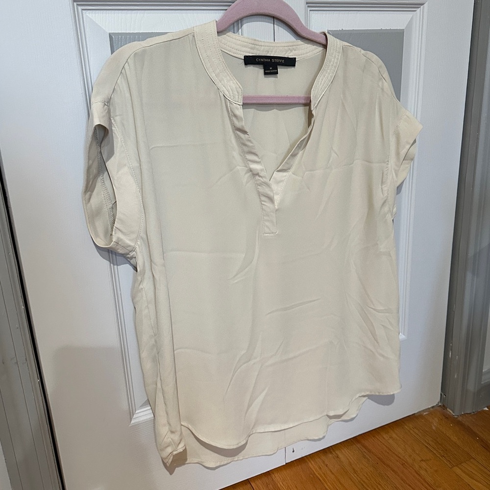 Cream Colored Flowy Blouse